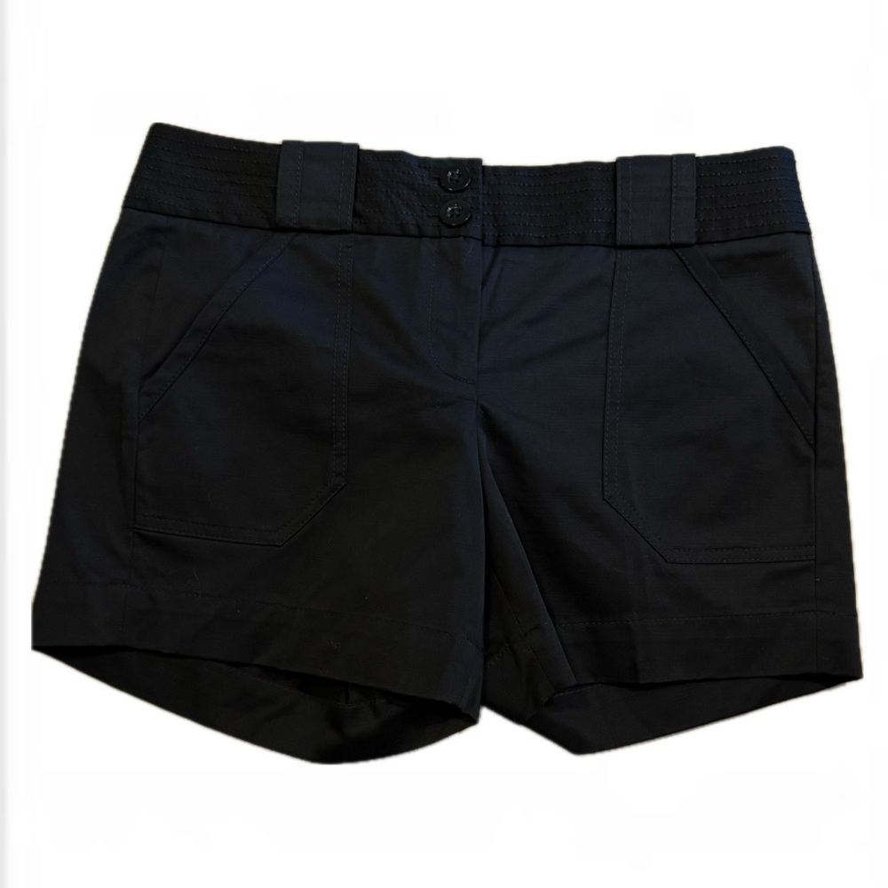 White House Black Market Shorts Women 2 Black Utility Mid-Rise Flat Front  NWT